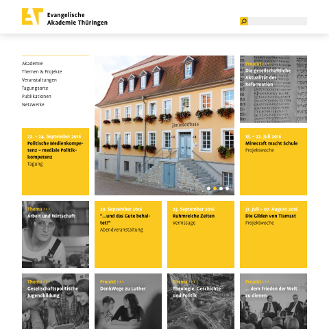 Website Evangelische Akademie Thüringen · Startseite