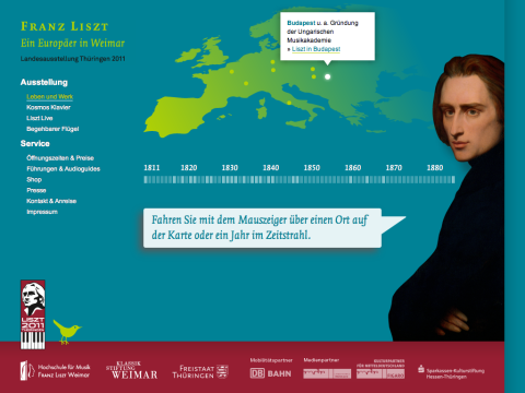 Website zum Lisztjahr 2011 (Franz Liszt – Ein Europäer in Weimar)